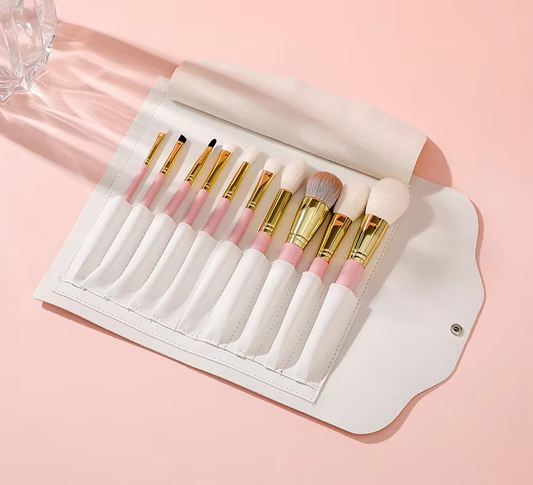 10Pcs Pink Glitter Makeup Brush - PANSYTRACY