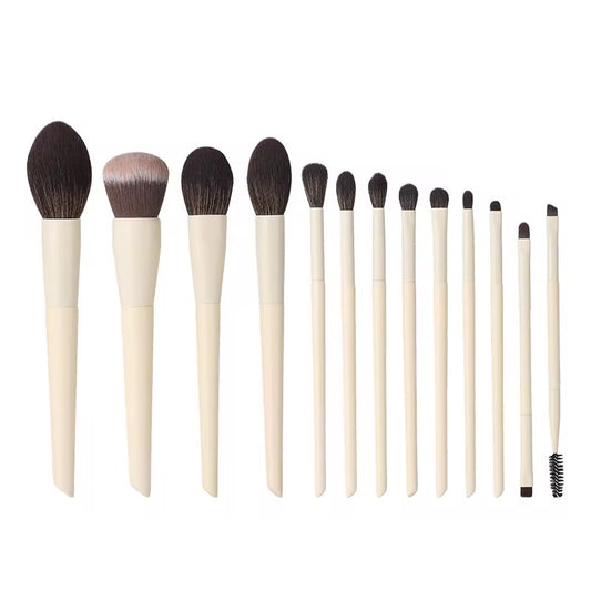 13Pcs Beige Puffy Luxury Makeup Brush