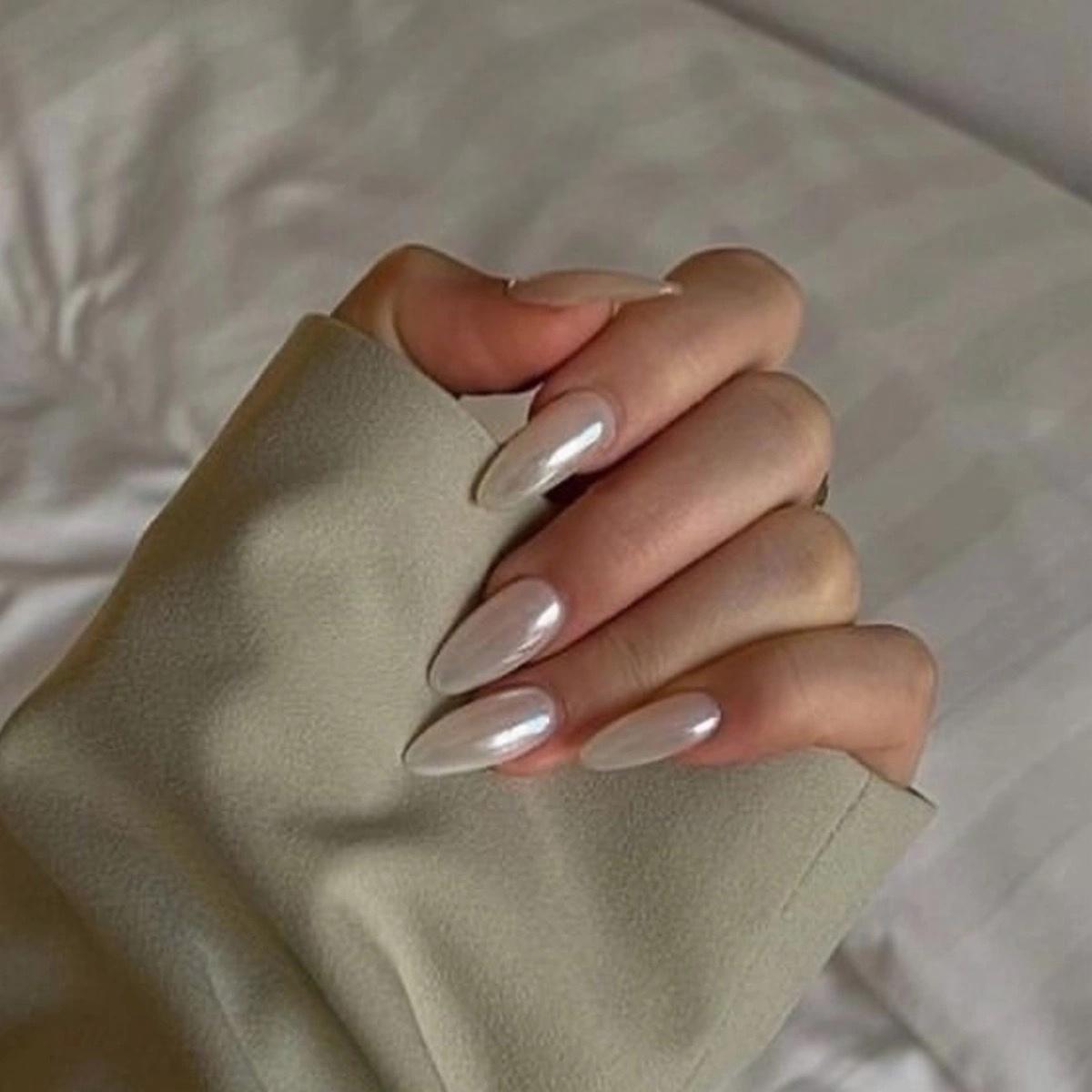 PANSYTRACY Almond Moonlight Cream Classic Press-on Nails - PANSYTRACY