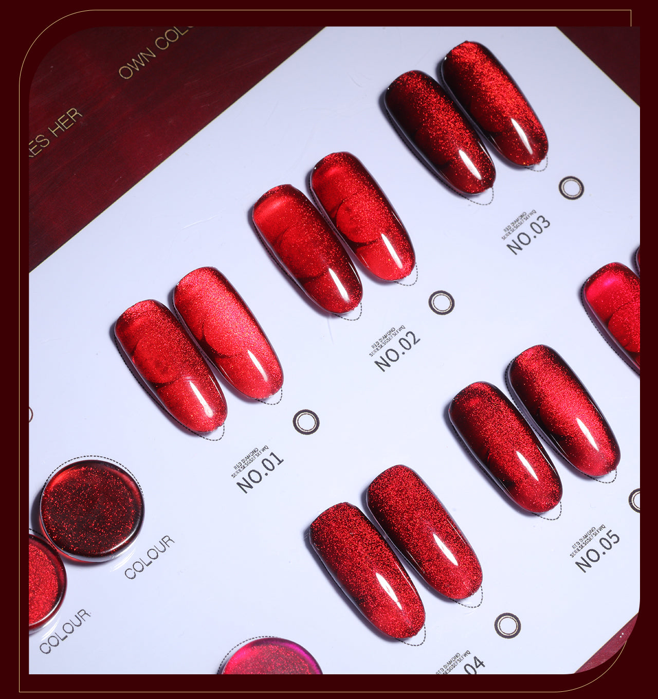 6 Colors 15ML Red Cat Eye Gel Polish Set - PANSYTRACY