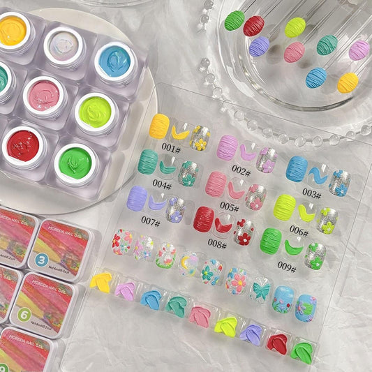 9 Colors Washable 3D Embossed Painting Nail Art DIY Oil Painting Gel - PANSYTRACY