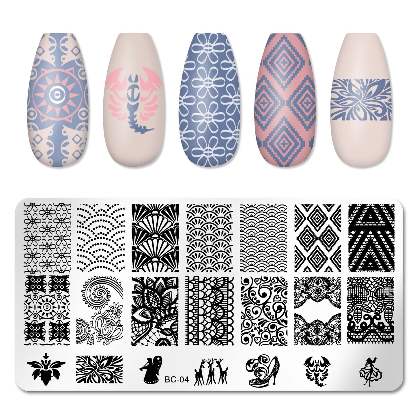 Nail Art Stamp Templates Stainless Steel Image - Pansytracy