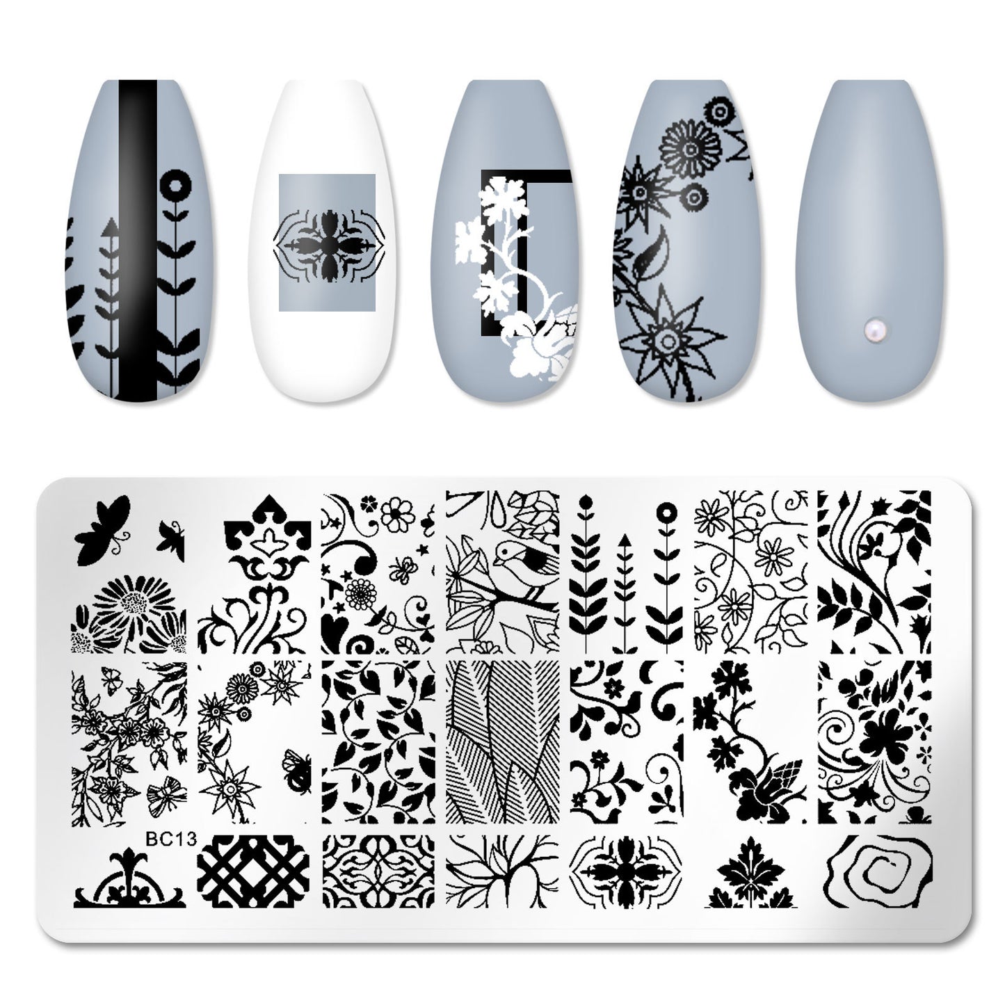 Nail Art Stamp Templates Stainless Steel Image - Pansytracy