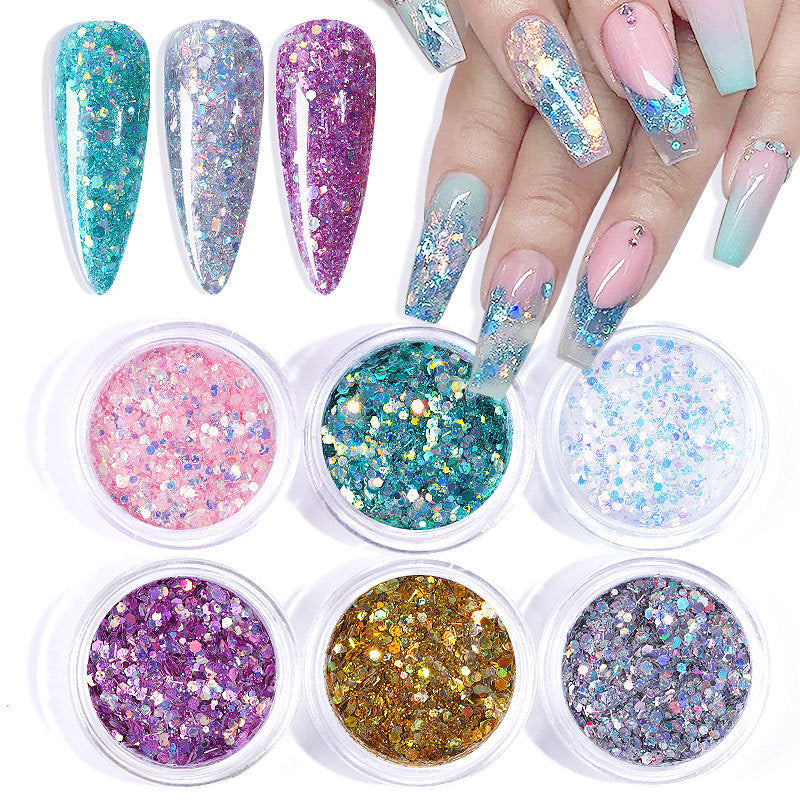 Charms 6 Colors Sparkly Nail Glitter Set - Pansytracy