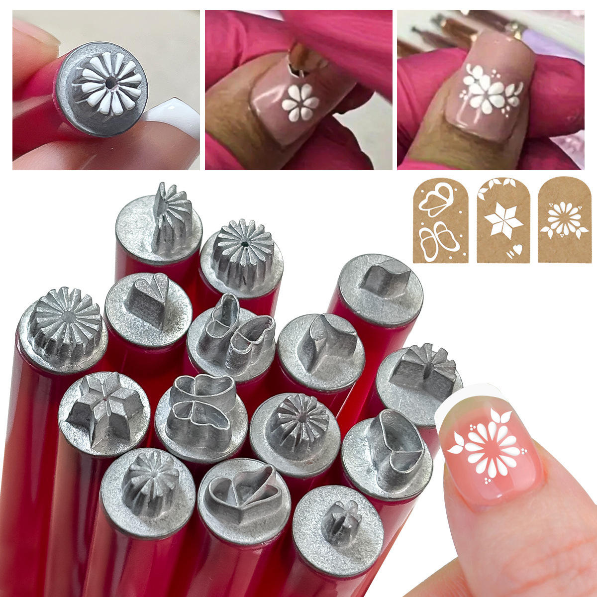 Nail Art Pressed Molding Pen Set Nail Art Doodle Embellishment Tool DIY - PANSYTRACY