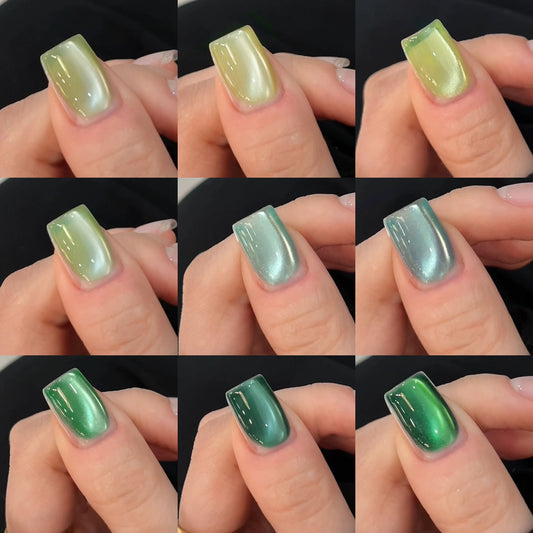 Translucent Light Green Cat Eye Gel 9 Colors - PANSYTRACY