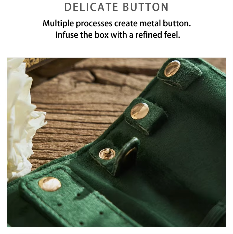 Velvet Jewelry Roll-Up Storage Pouch