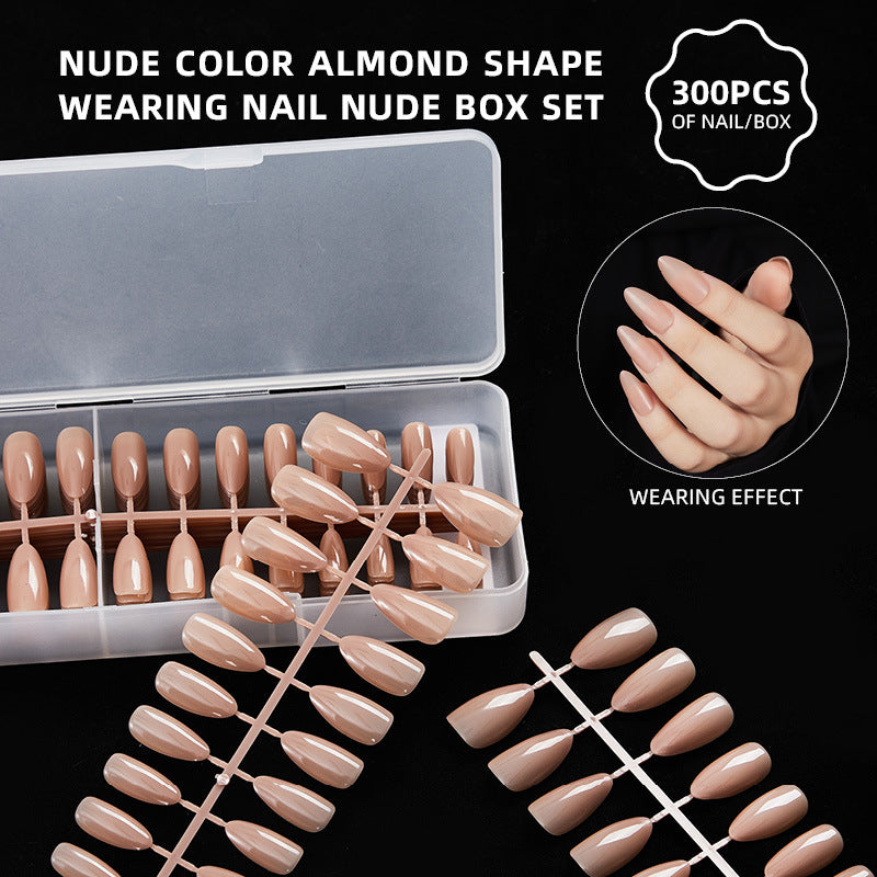 300pcs Long Pointed Nude Color Press-On Nails for Easy DIY Wearable Nails - Pansytracy