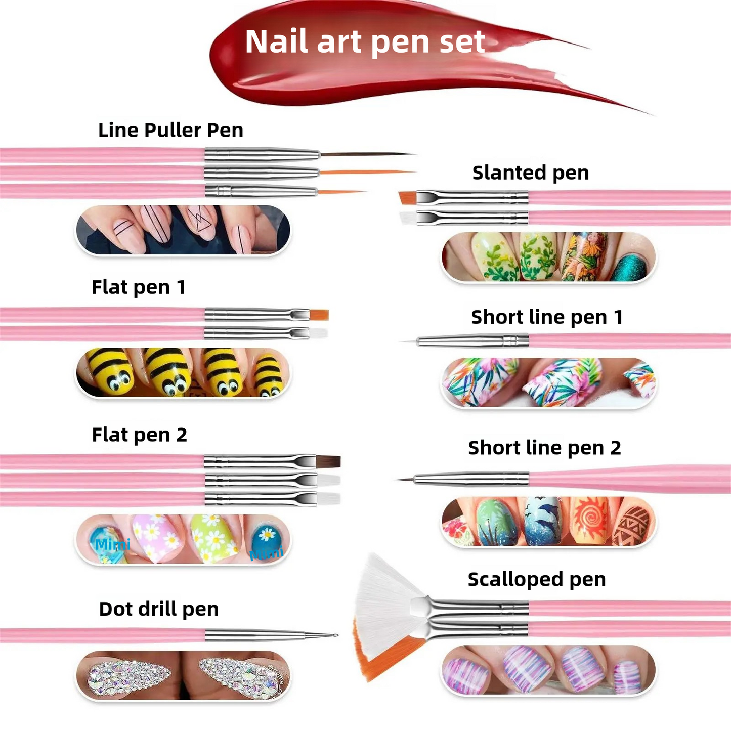 DIY Nail Painting Pen Nail Drill Tool Set - Pansytracy