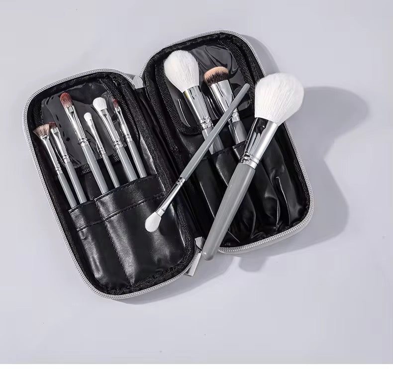 10Pcs Gray Makeup Brush with Bag Set_4