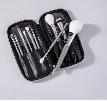 10Pcs Gray Makeup Brush with Bag Set_4