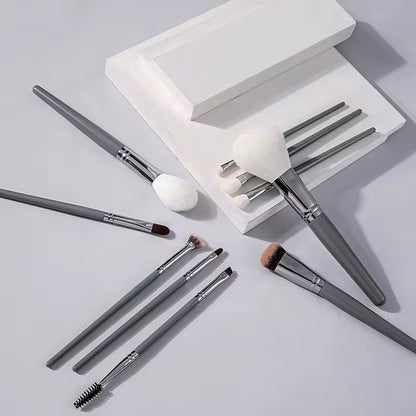 10Pcs Gray Makeup Brush with Bag Set
