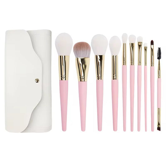 10Pcs Pink Glitter Makeup Brush - PANSYTRACY