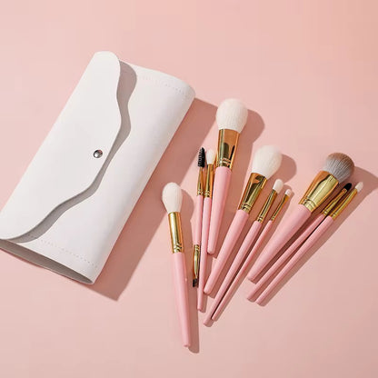 10Pcs Pink Glitter Makeup Brush - PANSYTRACY