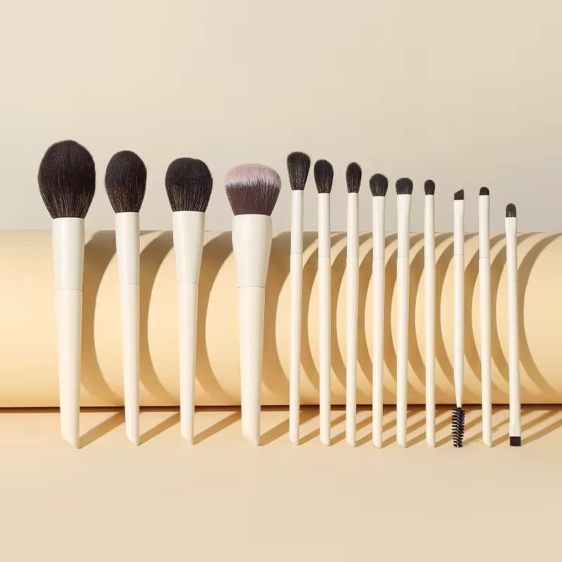 13Pcs Beige Puffy Luxury Makeup Brush