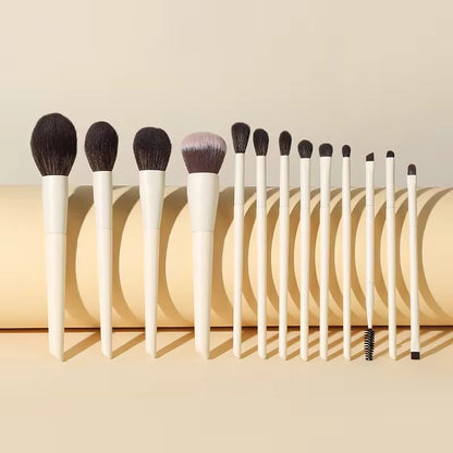 13Pcs Beige Puffy Luxury Makeup Brush