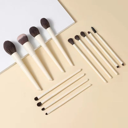 13Pcs Beige Puffy Luxury Makeup Brush