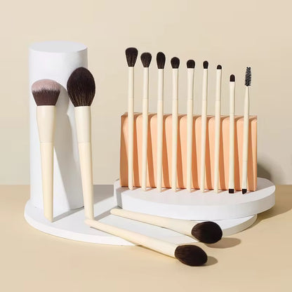 13Pcs Beige Puffy Luxury Makeup Brush