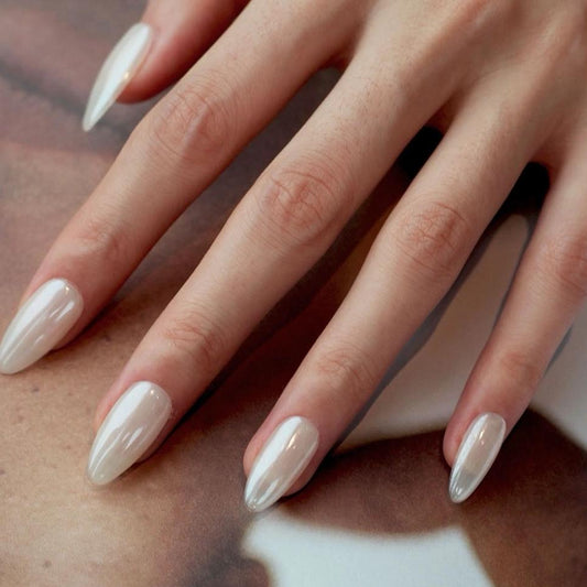 PANSYTRACY Almond Moonlight Cream Classic Press-on Nails - PANSYTRACY