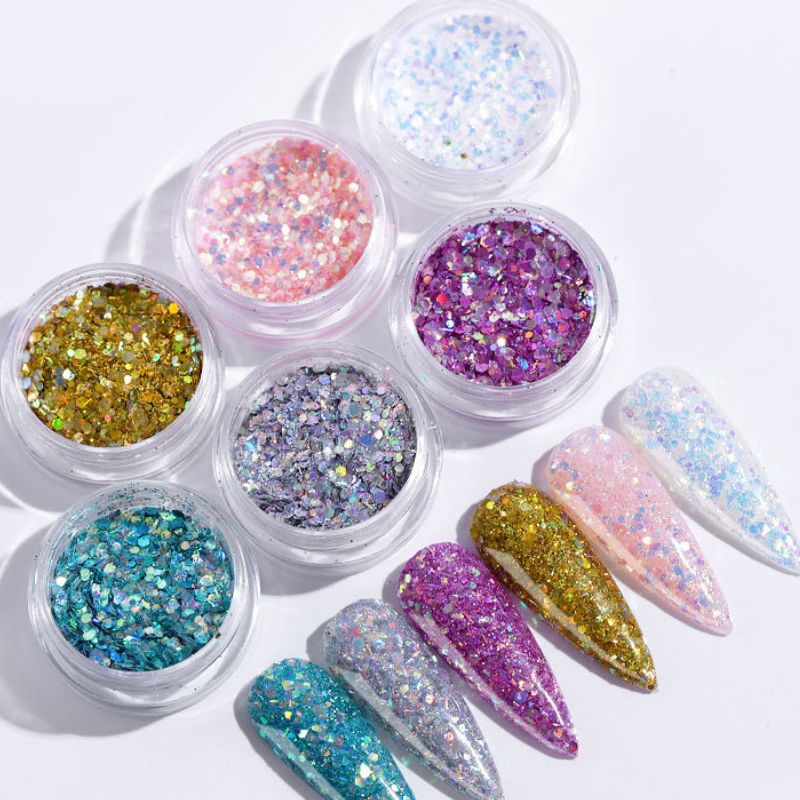 Charms 6 Colors Sparkly Nail Glitter Set - Pansytracy