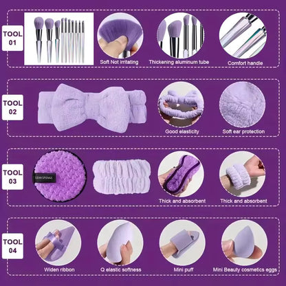 41Pcs Makeup Tool Set with Facial Makeup Accessories - PANSYTRACY