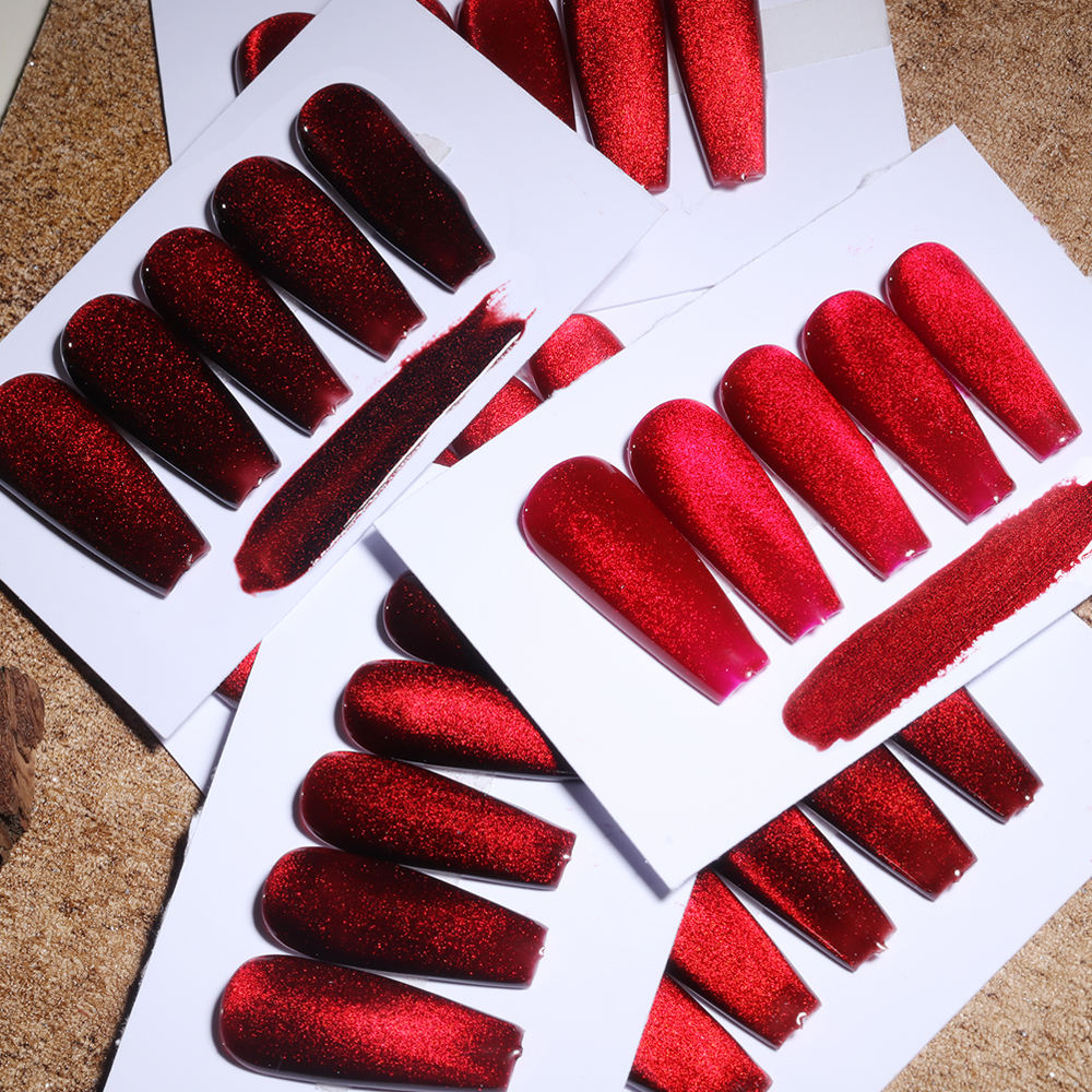 6 Colors 15ML Red Cat Eye Gel Polish Set - PANSYTRACY