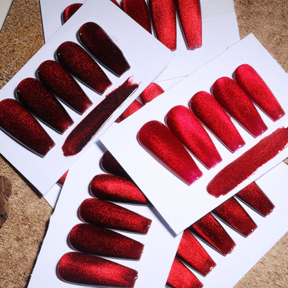 6 Colors 15ML Red Cat Eye Gel Polish Set - PANSYTRACY