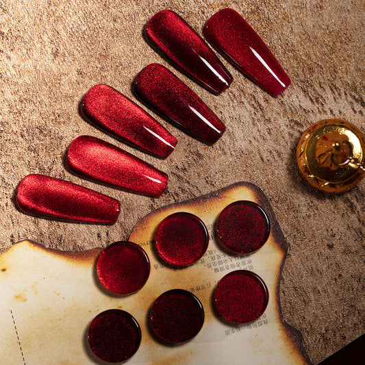 6 Colors 15ML Red Cat Eye Gel Polish Set - PANSYTRACY