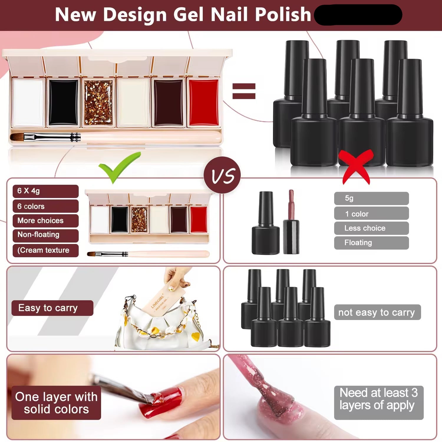 6 Colors Nail Gel Polish - PANSYTRACY