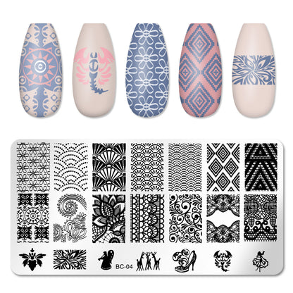 Nail Art Stamp Templates Stainless Steel Image - Pansytracy