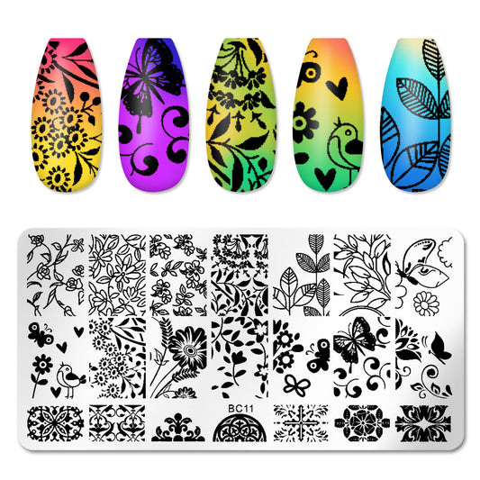 Nail Art Stamp Templates Stainless Steel Image - Pansytracy