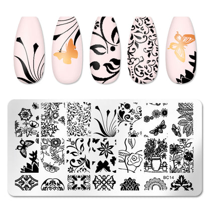 Nail Art Stamp Templates Stainless Steel Image - Pansytracy