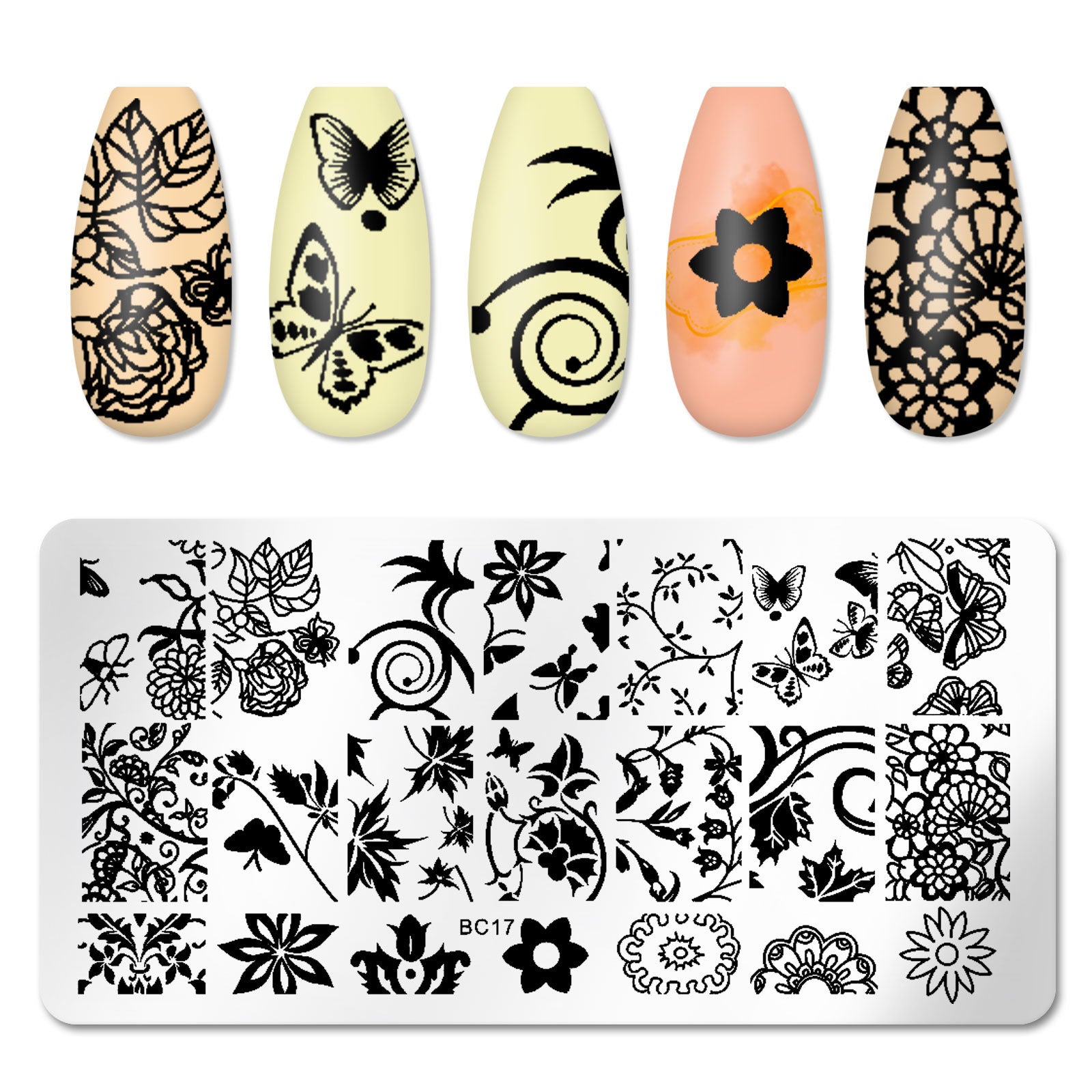 Nail Art Stamp Templates Stainless Steel Image - Pansytracy