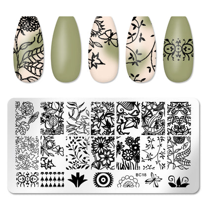 Nail Art Stamp Templates Stainless Steel Image - Pansytracy