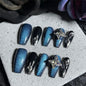 Blue-Cat-Eye-Fake-Nails