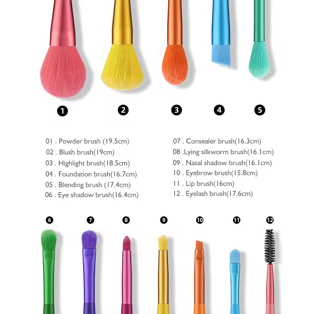 Colorful Rainbow Makeup Brush Set - PANSYTRACY