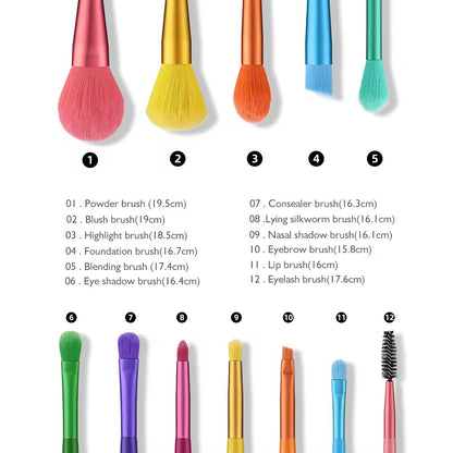 Colorful Rainbow Makeup Brush Set - PANSYTRACY