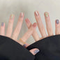 Dopamine Color -Ice Transparency Press On Nails Kit Short Wearable Nail Set - Pansytracy