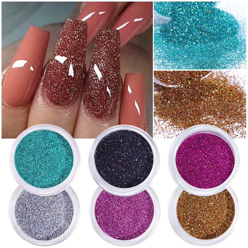 Charms 6 Colors Sparkly Nail Glitter Set - Pansytracy