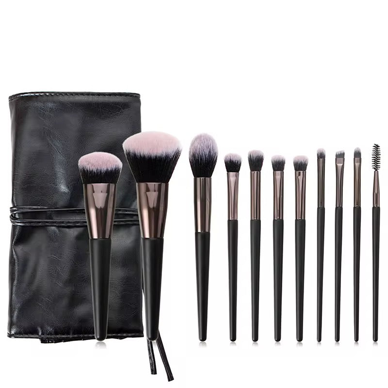 PANSYTRACYBEAUTY 11Pcs Black Luxury Makeup Brush Set