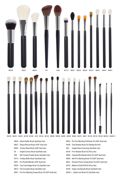 Premium Professional Makeup Brush Set Goat Hair Wooden Handle