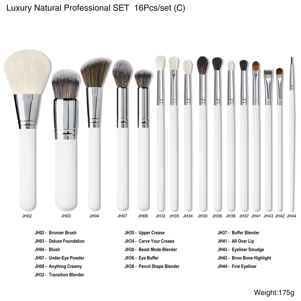 Premium Professional Makeup Brush Set Goat Hair Wooden Handle