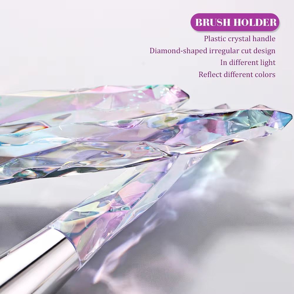 PANSYTRACY 10Pcs Makeup Brush Set Geometric Brilliance