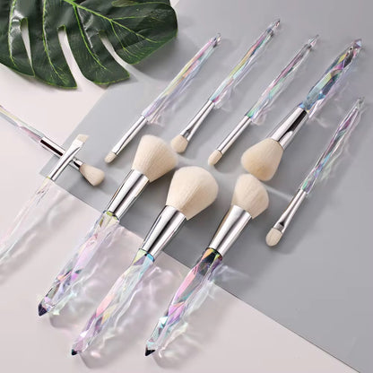 PANSYTRACY 10Pcs Makeup Brush Set Geometric Brilliance