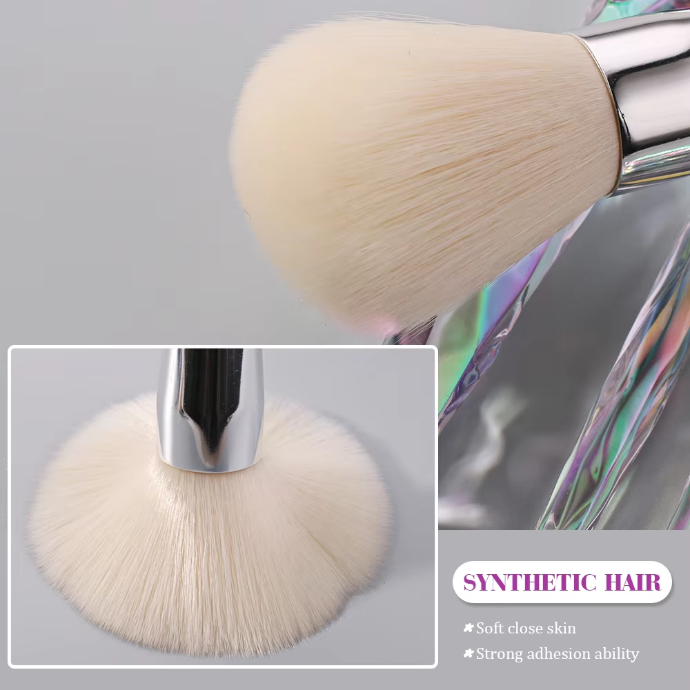 PANSYTRACY 10Pcs Makeup Brush Set Geometric Brilliance