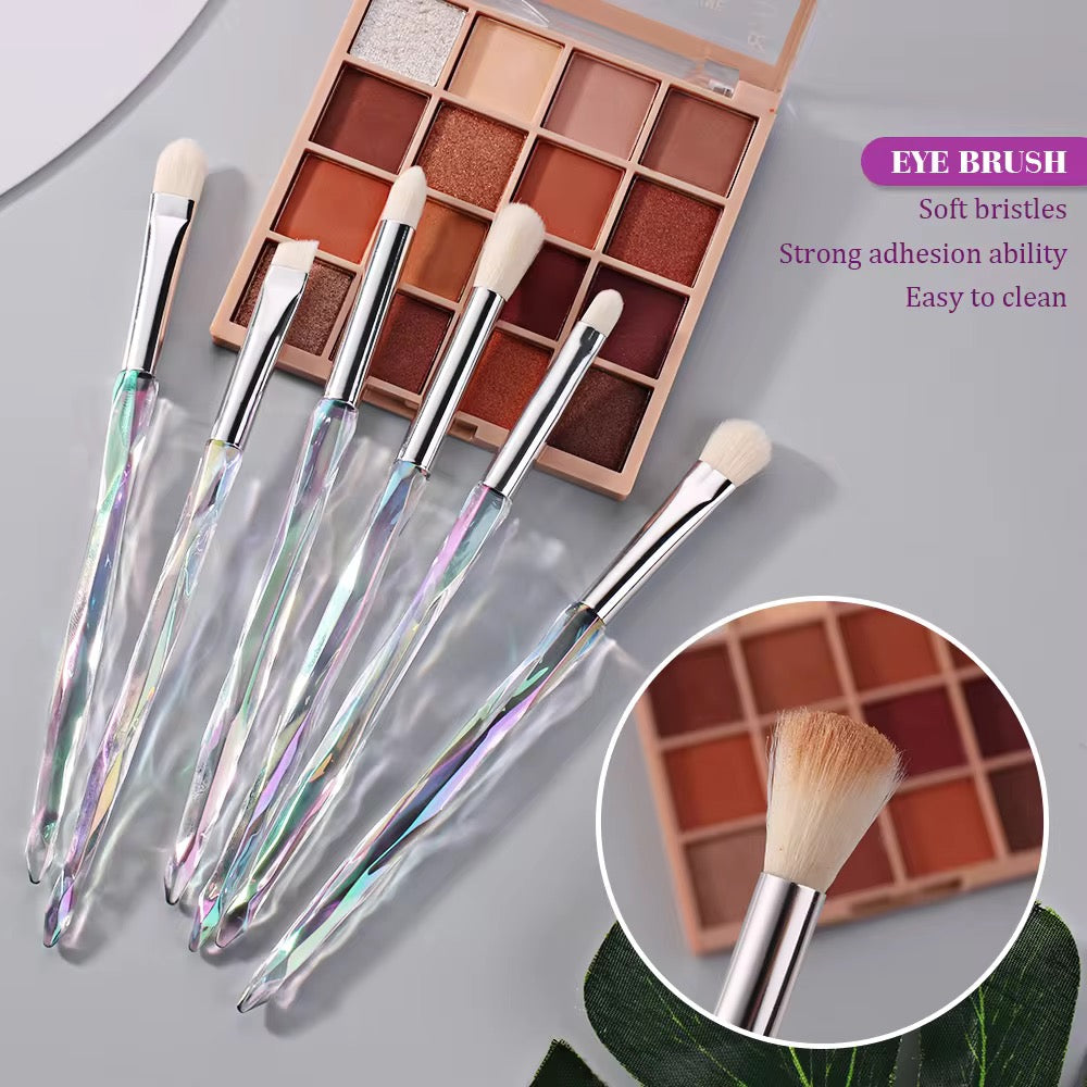 PANSYTRACY 10Pcs Makeup Brush Set Geometric Brilliance