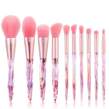 PANSYTRACY 10Pcs Makeup Brush Set Geometric Brilliance