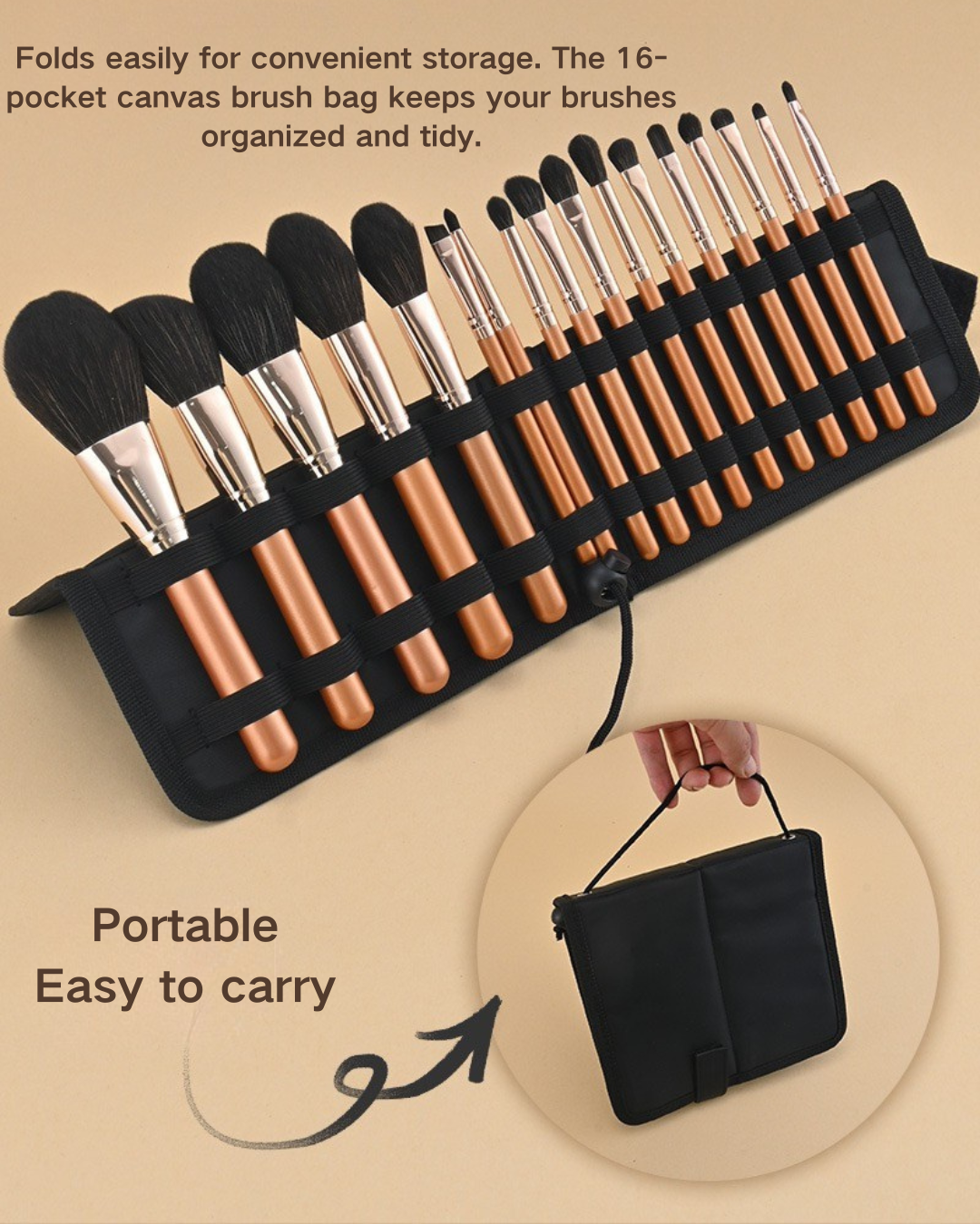 PANSYTRACY 17-Piece Makeup Brush Set Loose Powder Blush Contour and Eyeshadow Brushes