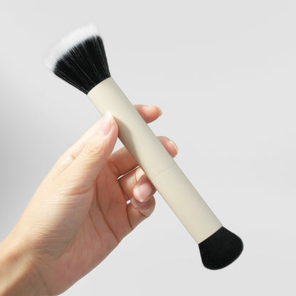 PANSYTRACY Dual-Ended Face Makeup Brush Foundation Contouring Beauty Tool