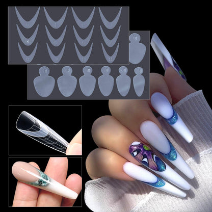 PANSYTRACY Nail Art Crystal Nail Film Molds 12 Pieces - Pansytracy